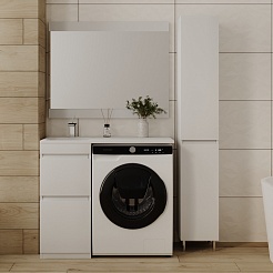 Style Line Мебель для ванной Даллас 100 Люкс L, белая PLUS	 – фотография-13